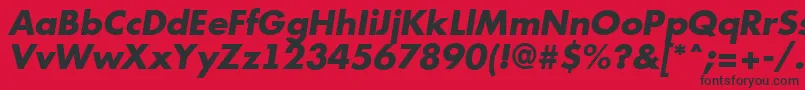フォントAFuturicaExtrabolditalic – 赤い背景に黒い文字