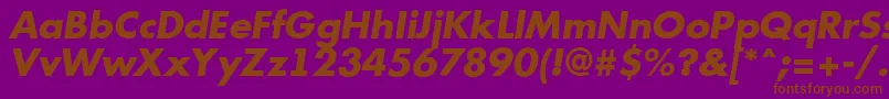 Weitere Informationen zur AFuturicaExtrabolditalic-Schriftart AFuturicaExtrabolditalic-Schriftart – Braune Schriften auf violettem Hintergrund