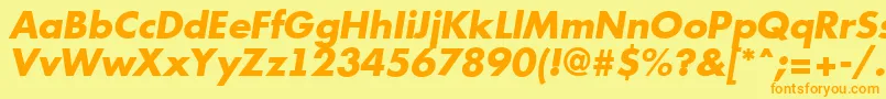 AFuturicaExtrabolditalic Font – Orange Fonts on Yellow Background