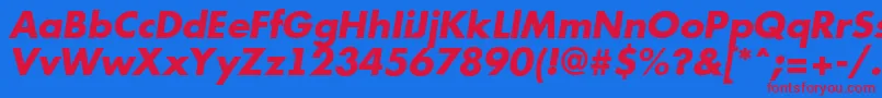 フォントAFuturicaExtrabolditalic – 赤い文字の青い背景
