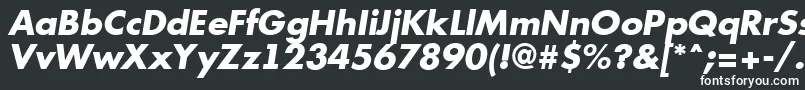 AFuturicaExtrabolditalic-fontti – valkoiset fontit mustalla taustalla