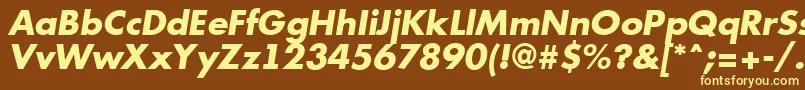 AFuturicaExtrabolditalic Font – Yellow Fonts on Brown Background