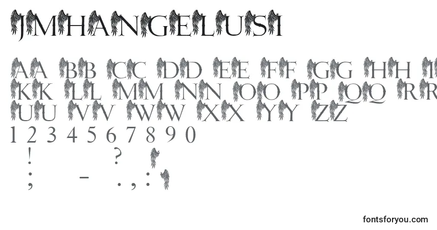Шрифт JmhAngelusI – алфавит, цифры, специальные символы