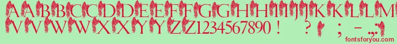 JmhAngelusI Font – Red Fonts on Green Background