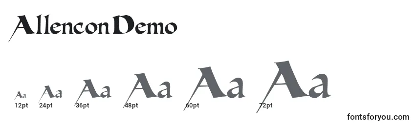 Размеры шрифта AllenconDemo