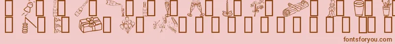 フォントFeastDay – ピンクの背景に茶色のフォント