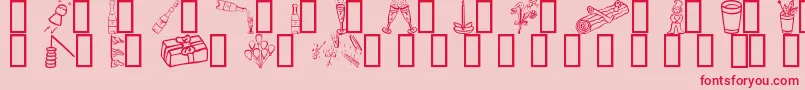 フォントFeastDay – ピンクの背景に赤い文字