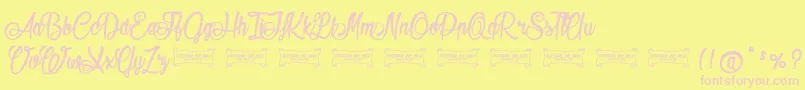 Seasider Font – Pink Fonts on Yellow Background