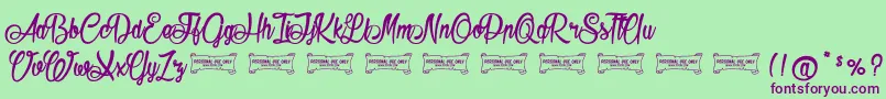 Seasider Font – Purple Fonts on Green Background