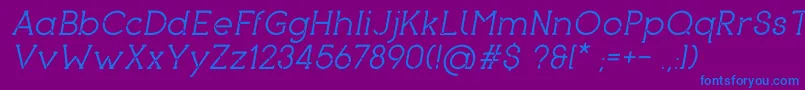 PironItalic Font – Blue Fonts on Purple Background