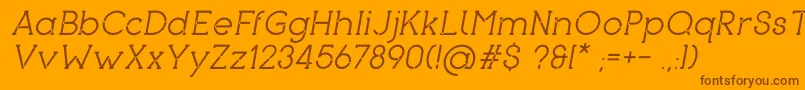 PironItalic-Schriftart – Braune Schriften auf orangefarbenem Hintergrund