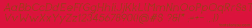 PironItalic Font – Brown Fonts on Red Background