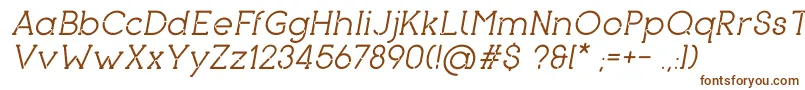 PironItalic-fontti – ruskeat fontit valkoisella taustalla