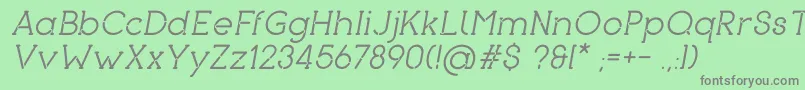 PironItalic Font – Gray Fonts on Green Background