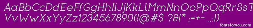 PironItalic-fontti – vihreät fontit violetilla taustalla