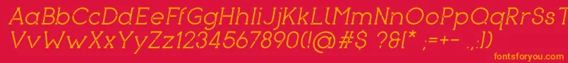 PironItalic Font – Orange Fonts on Red Background