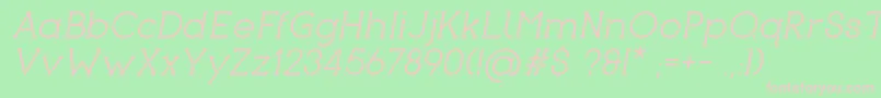 Fonte PironItalic – fontes rosa em um fundo verde