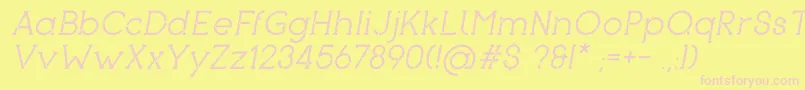 PironItalic Font – Pink Fonts on Yellow Background