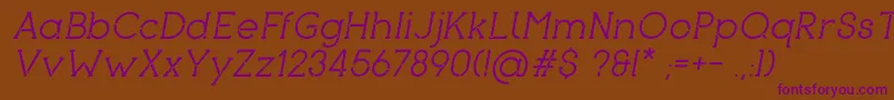 PironItalic Font – Purple Fonts on Brown Background