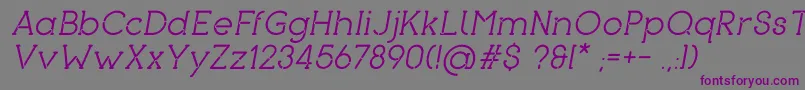 PironItalic Font – Purple Fonts on Gray Background