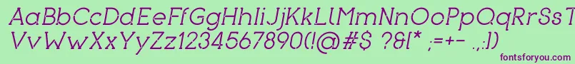 Fonte PironItalic – fontes roxas em um fundo verde