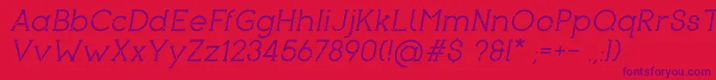 Fonte PironItalic – fontes roxas em um fundo vermelho