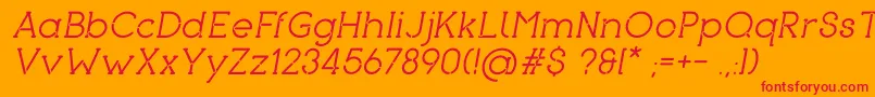 PironItalic-Schriftart – Rote Schriften auf orangefarbenem Hintergrund