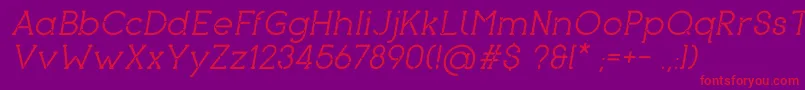 PironItalic-fontti – punaiset fontit violetilla taustalla