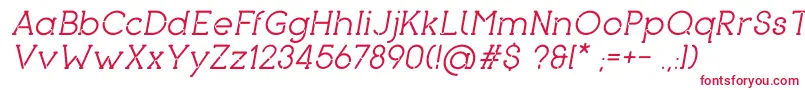 Czcionka PironItalic – czerwone czcionki na białym tle