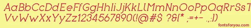 fuente PironItalic – Fuentes Rojas Sobre Fondo Amarillo