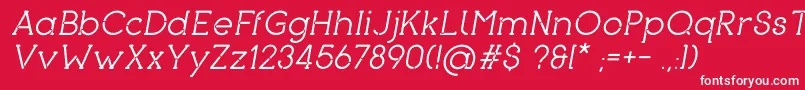 フォントPironItalic – 赤い背景に白い文字