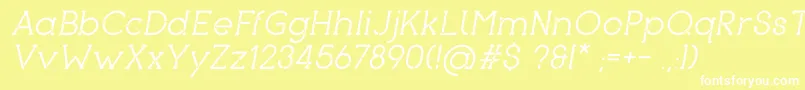 PironItalic Font – White Fonts on Yellow Background