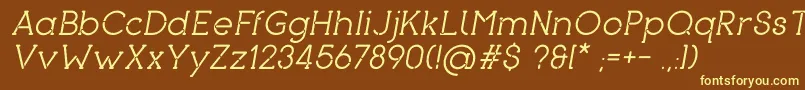 PironItalic Font – Yellow Fonts on Brown Background