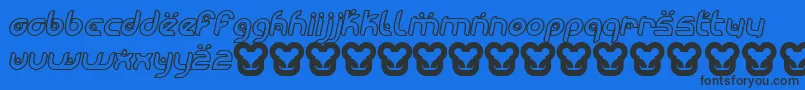 MoogwaiThinoblique Font – Black Fonts on Blue Background