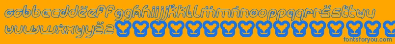 MoogwaiThinoblique Font – Blue Fonts on Orange Background