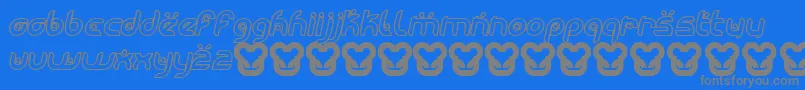 fuente MoogwaiThinoblique – Fuentes Grises Sobre Fondo Azul