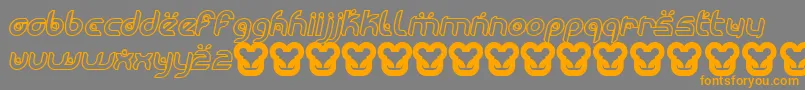 MoogwaiThinoblique-Schriftart – Orangefarbene Schriften auf grauem Hintergrund