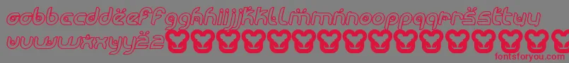MoogwaiThinoblique-Schriftart – Rote Schriften auf grauem Hintergrund
