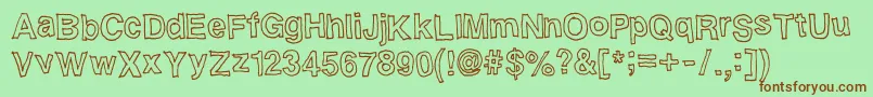 Handvetica Font – Brown Fonts on Green Background