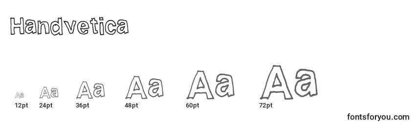 Размеры шрифта Handvetica