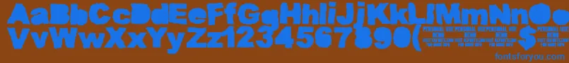 MuddytractorsoliddemoKcfonts Font – Blue Fonts on Brown Background