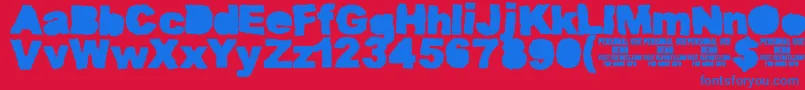 MuddytractorsoliddemoKcfonts Font – Blue Fonts on Red Background