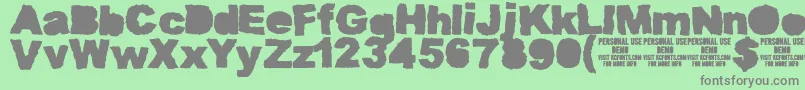 MuddytractorsoliddemoKcfonts Font – Gray Fonts on Green Background