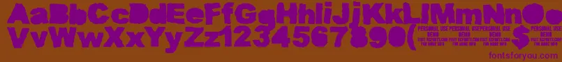 MuddytractorsoliddemoKcfonts Font – Purple Fonts on Brown Background