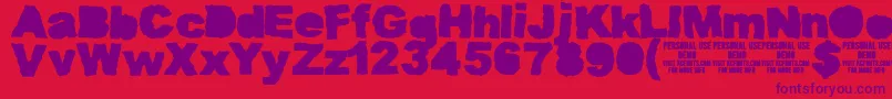 MuddytractorsoliddemoKcfonts Font – Purple Fonts on Red Background