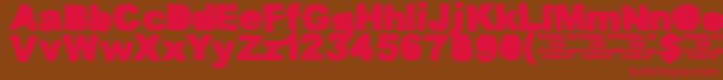 MuddytractorsoliddemoKcfonts-Schriftart – Rote Schriften auf braunem Hintergrund
