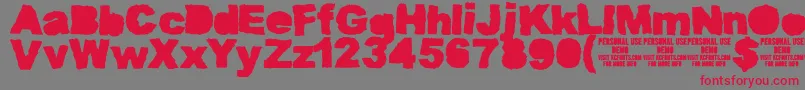 MuddytractorsoliddemoKcfonts Font – Red Fonts on Gray Background