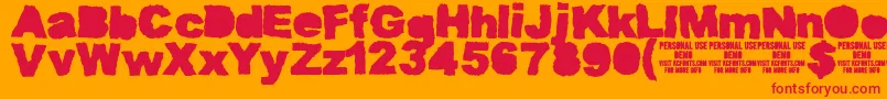 MuddytractorsoliddemoKcfonts-fontti – punaiset fontit oranssilla taustalla