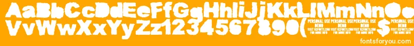 MuddytractorsoliddemoKcfonts Font – White Fonts on Orange Background