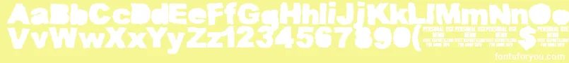 MuddytractorsoliddemoKcfonts Font – White Fonts on Yellow Background